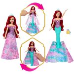 Muñeca Disney Princess Ariel con Transformación de Humana a Sirena con Flounder y Accesorios