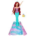 Muñeca Disney Princess Ariel con Transformación de Humana a Sirena con Flounder y Accesorios