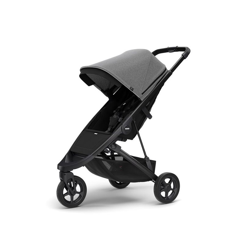 Carruaje Compacto Spring para Paseo 32 x 45 x 76 cm Negro con Gris Melange