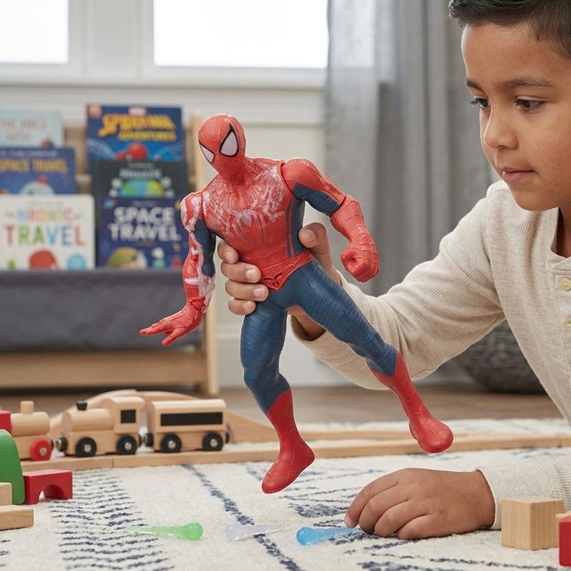 Figura de Acción Spider-Man Energizado Marvel Studios Brand New Day con Luces, Sonidos y Lanzador