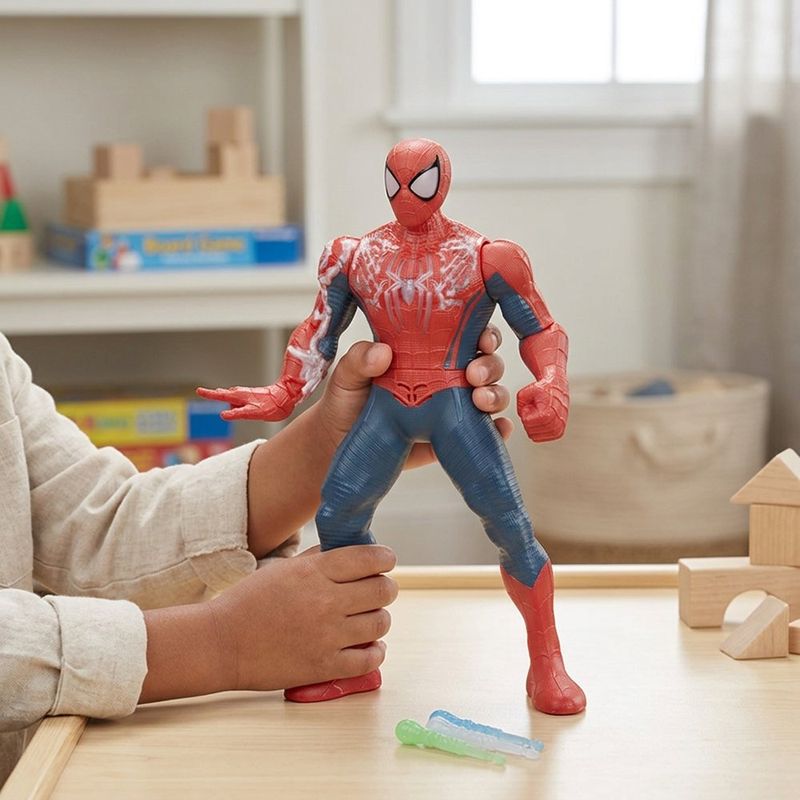 Figura de Acción Spider-Man Energizado Marvel Studios Brand New Day con Luces, Sonidos y Lanzador