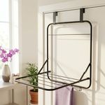 Tendedero de Puerta Metálico Plegable con Soporte Ajustable Color Blanco