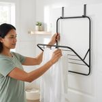 Tendedero de Puerta Metálico Plegable con Soporte Ajustable Color Blanco