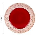 Plato Base Decorativo Trenzado 33 x 33 cm Rojo
