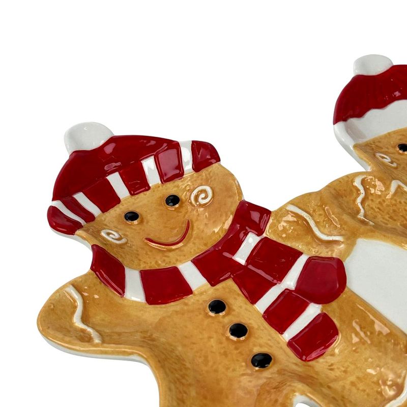 Boquitero Navideño con 3 Divisiones de Galletas de Jengibre