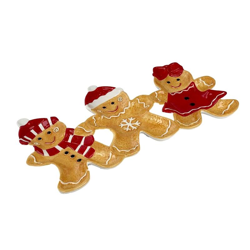 Boquitero Navideño con 3 Divisiones de Galletas de Jengibre