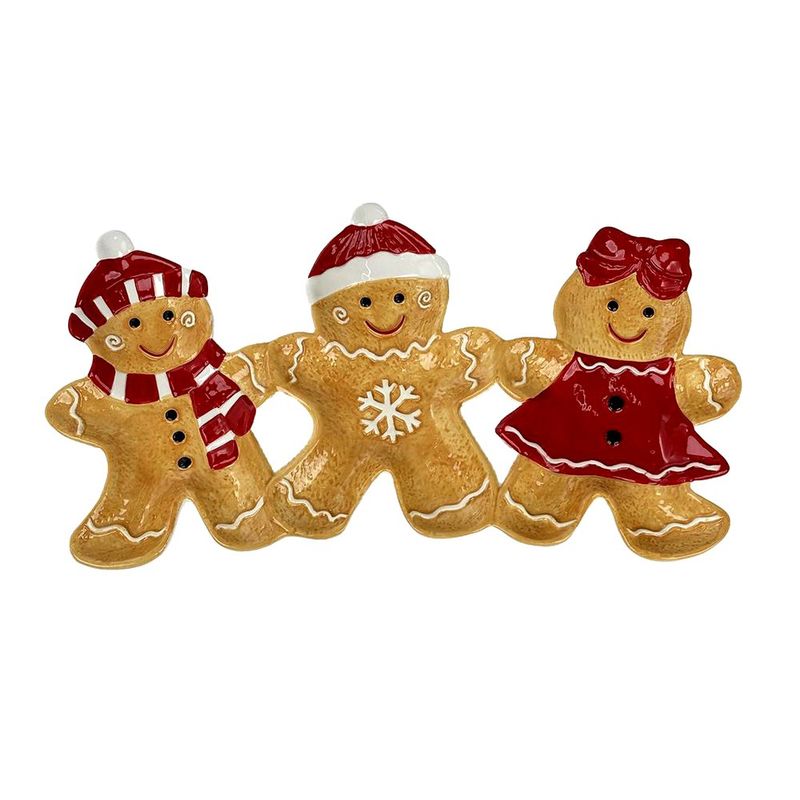 Boquitero Navideño con 3 Divisiones de Galletas de Jengibre