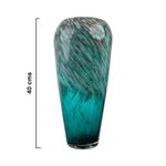 Florero Decorativo con Efecto Moteado en Color Turquesa de 40 x 18 Cm