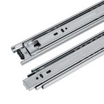 Correderas de Acero Niquelado con Balines para Cajón Extensión Total 45 cm Ancho 4.5 cm