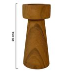 Porta Vela de Madera con Diseño de Alto Color Natural de 20 Cm