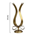 Portavelas Decorativo de Metal Dorado con Diseño Minimalista 33 cm