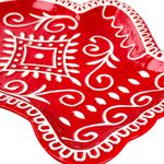Bandeja Decorativa Guante de Jengibre Navideño Roja