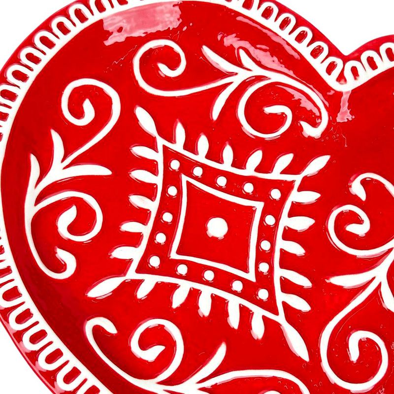 Bandeja Decorativa Guante de Jengibre Navideño Roja