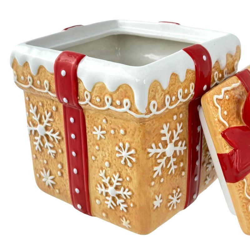 Galletero Decorativo Regalo de Jengibre Navideño con Tapa 1650 ml