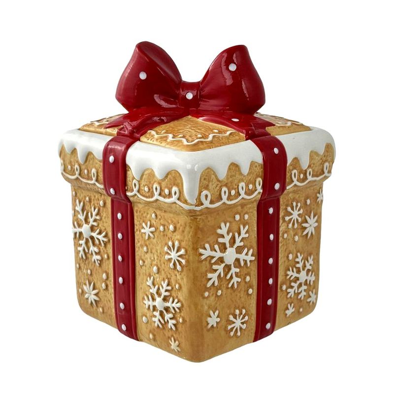 Galletero Decorativo Regalo de Jengibre Navideño con Tapa 1650 ml