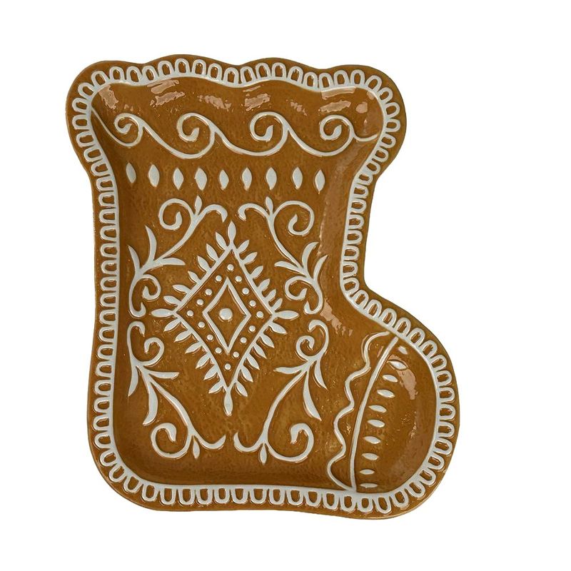 Bandeja Decorativa Bota de Jengibre Navideña Beige
