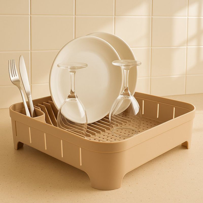 Escurridor para Platos Trium 40 x 31 x 12 cm de Plástico Color Beige