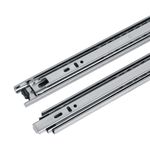 Correderas de Acero Niquelado con Balines para Cajón Extensión Total 40 cm Ancho 3.5 cm