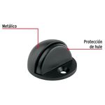 Tope Metálico Tipo Domo con Protección de Hule para Puerta Color Negro