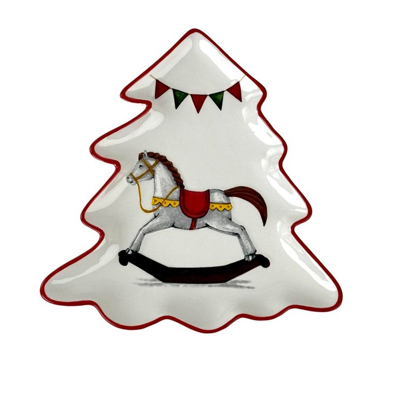 Bandeja Decorativa Árbol de Navidad con Caballito Balancín