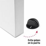 Tope Metálico Tipo Domo con Protección de Hule para Puerta Color Negro