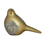 Pájaro Decorativo Dorado con Detalles Ornamentales 14 cm