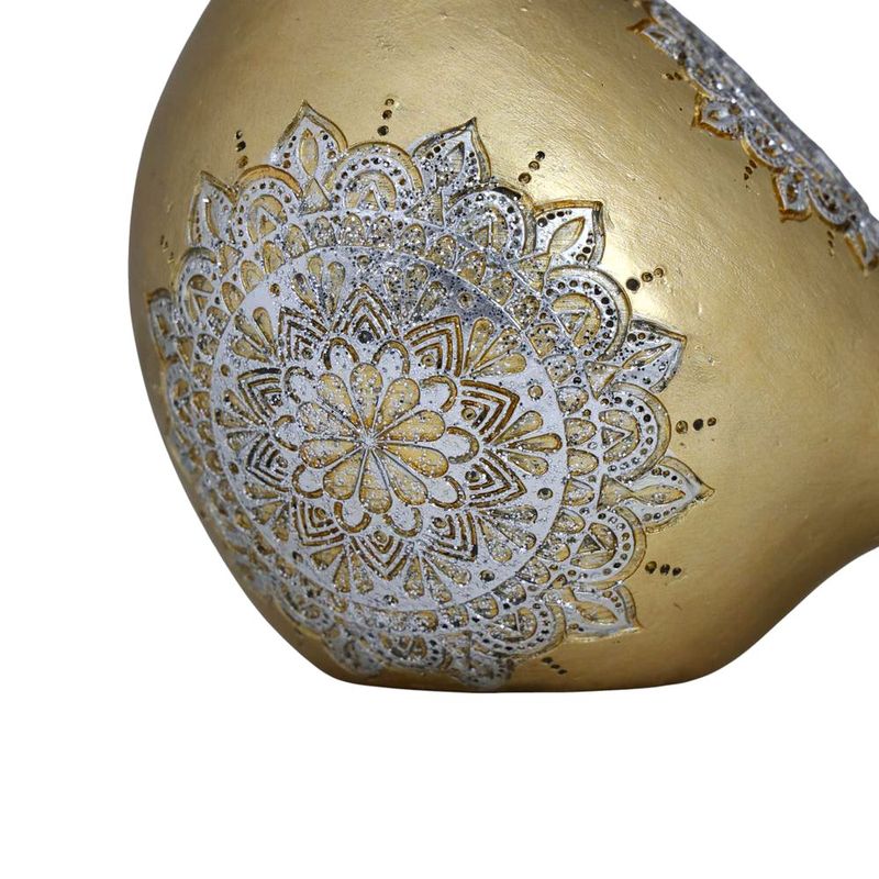 Pájaro Decorativo Dorado con Detalles Ornamentales 14 cm