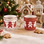 Set de 2 Tazas Navideñas con Diseño de Galleta de Jengibre 13.5 Oz - Presentación Surtida
