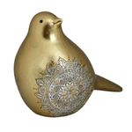 Pájaro Decorativo Dorado con Detalles Ornamentales 14 cm