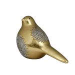 Pájaro Decorativo Dorado con Detalles Ornamentales 14 cm