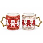 Set de 2 Tazas Navideñas con Diseño de Galleta de Jengibre 13.5 Oz - Presentación Surtida