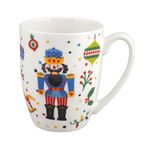 Set de Taza Navideña con Figurín Cascanueces Azul 11.8 Oz