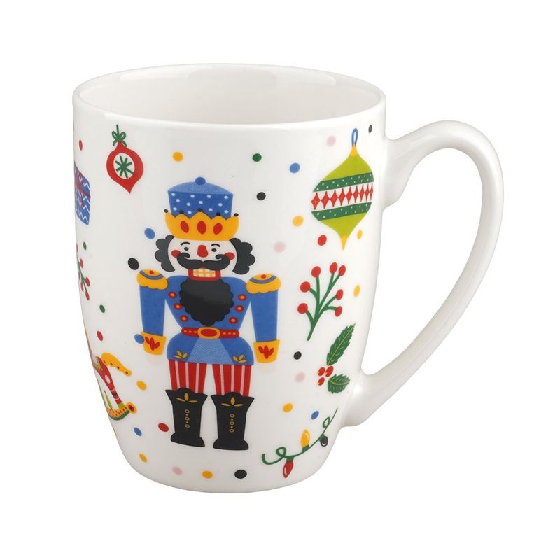Set de Taza Navideña con Figurín Cascanueces Azul 11.8 Oz