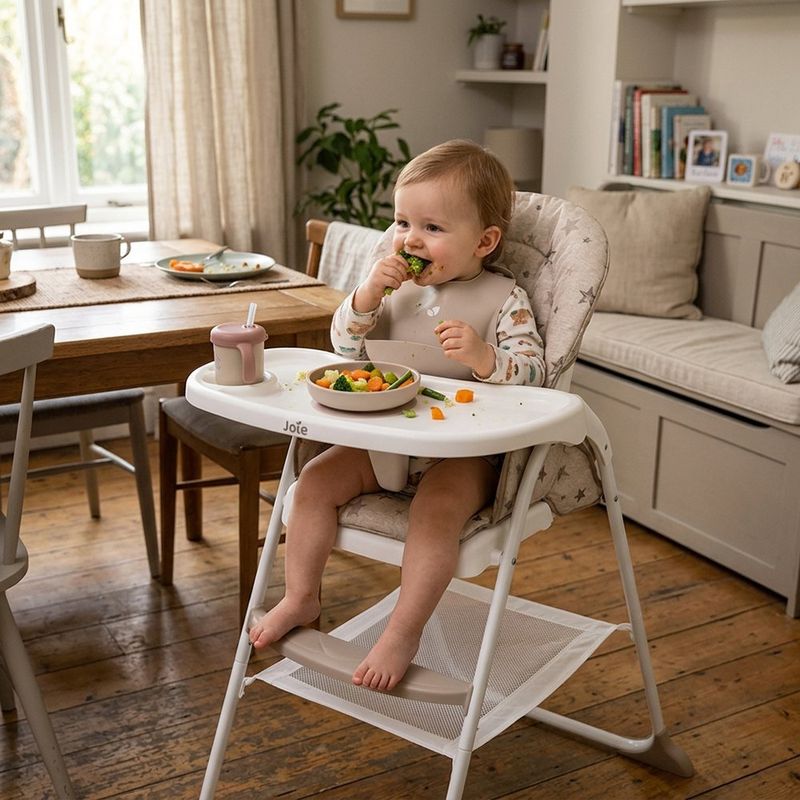 Silla de Comer Mimzy Snacker Cosmo Tan con Bandeja y Plegado Compacto