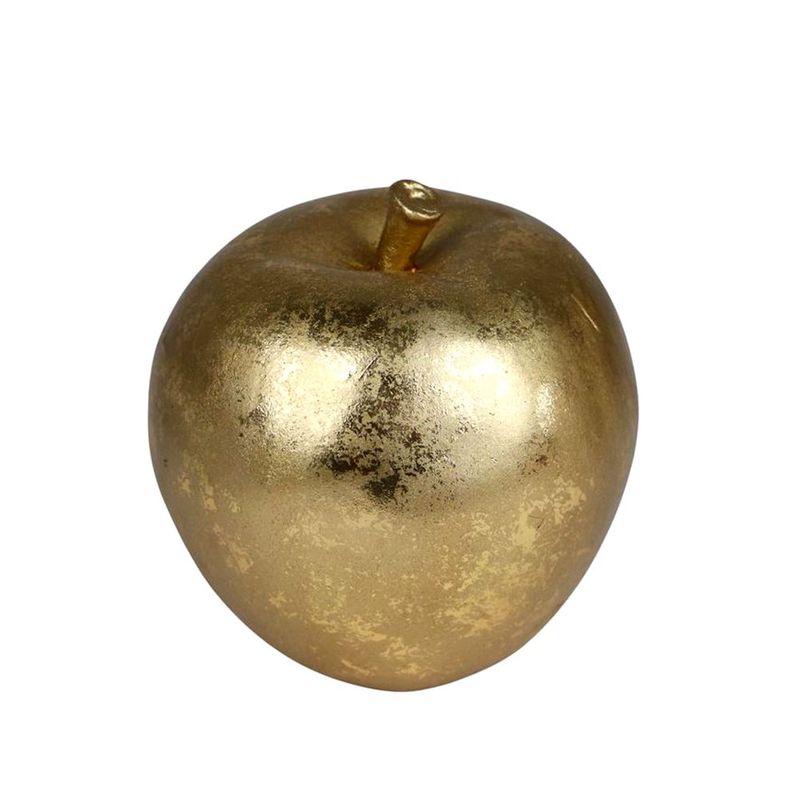 Manzana Dorada Decorativa para Centro de Mesa 13.5 cm