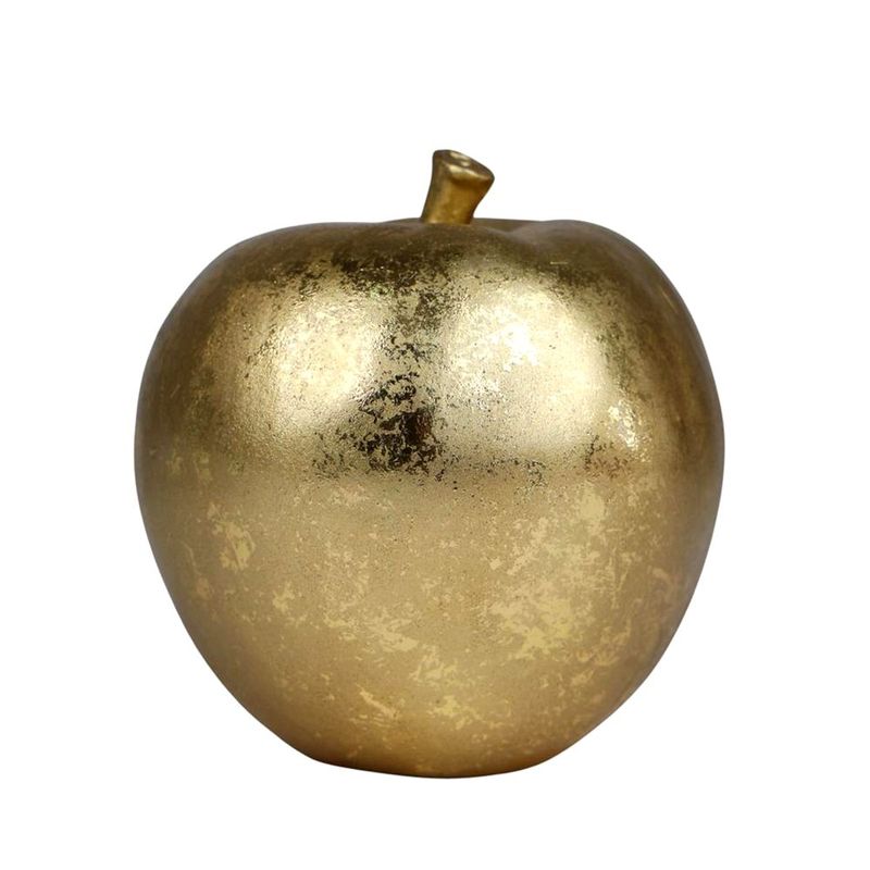 Manzana Dorada Decorativa para Centro de Mesa 13.5 cm