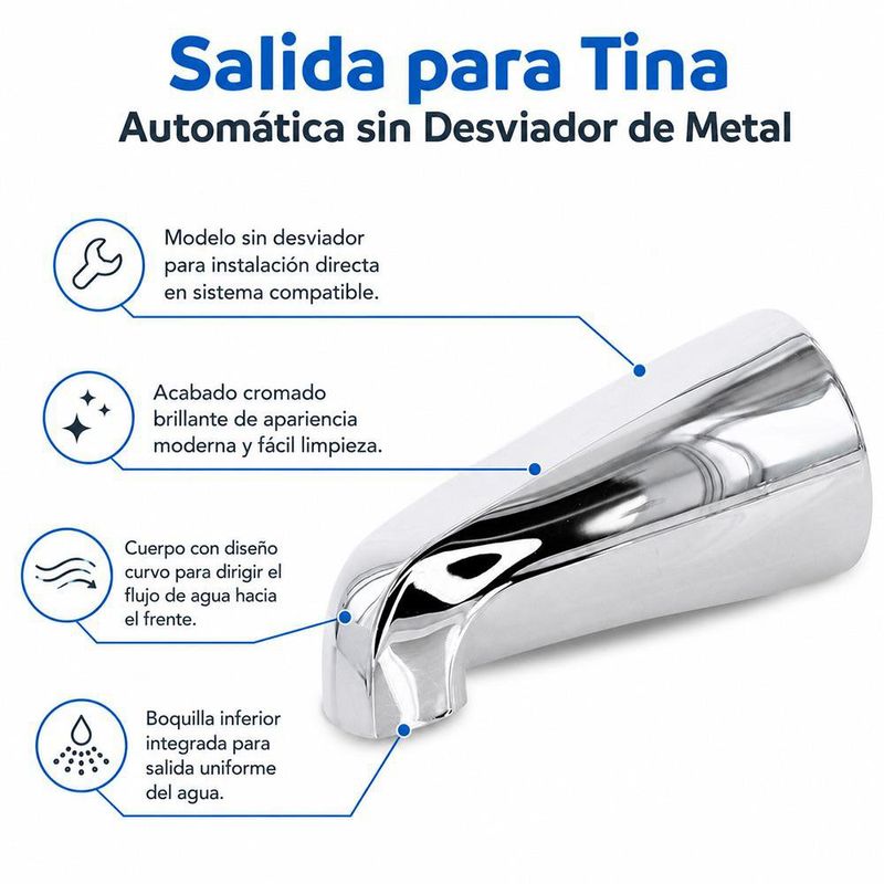 Salida para Tina Automática sin Desviador de Metal