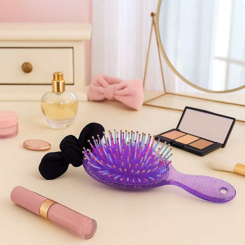 Cepillo para Cabello Infantil Diseño Conejito Color Morado