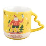 Taza Navideña con Asa en Forma de Árbol 12.8 Oz - Diseños Surtidos