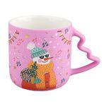 Taza Navideña con Asa en Forma de Árbol 12.8 Oz - Diseños Surtidos