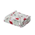 Cojín de Conejito Blanco con Throw Navideño Diseño Festivo