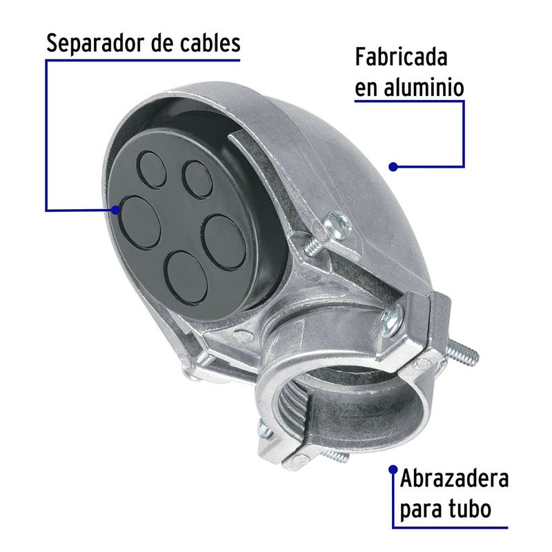 Mufa con Abrazadera para Tubo de 1 1/4 plg