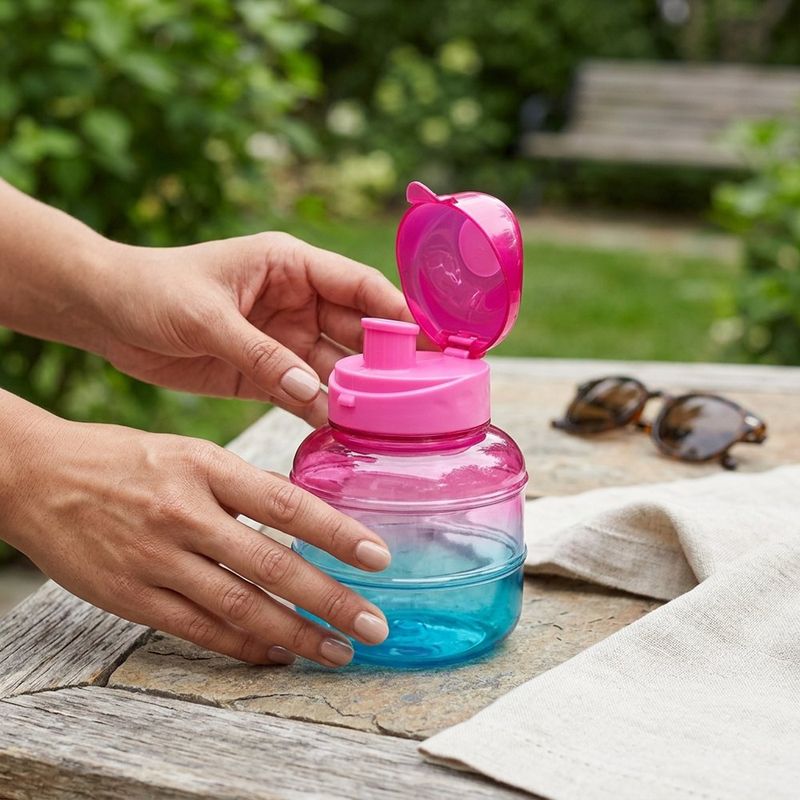 Pachón Prisma de 700 ml con Tapadera Abatible Color Aquarose