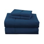 Set de Sábanas King de 4 Piezas de Poliéster - Colores Surtidos