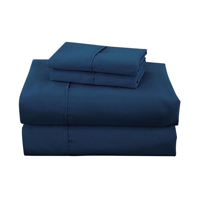 Set de Sábanas King de 4 Piezas de Poliéster - Colores Surtidos