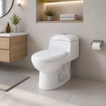 Sanitario Ecoline One Piece de Porcelana Blanca con Asiento de Cierre Suave