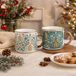 Set de 2 Tazas Navideñas con Diseño de Árboles 13.5 Oz