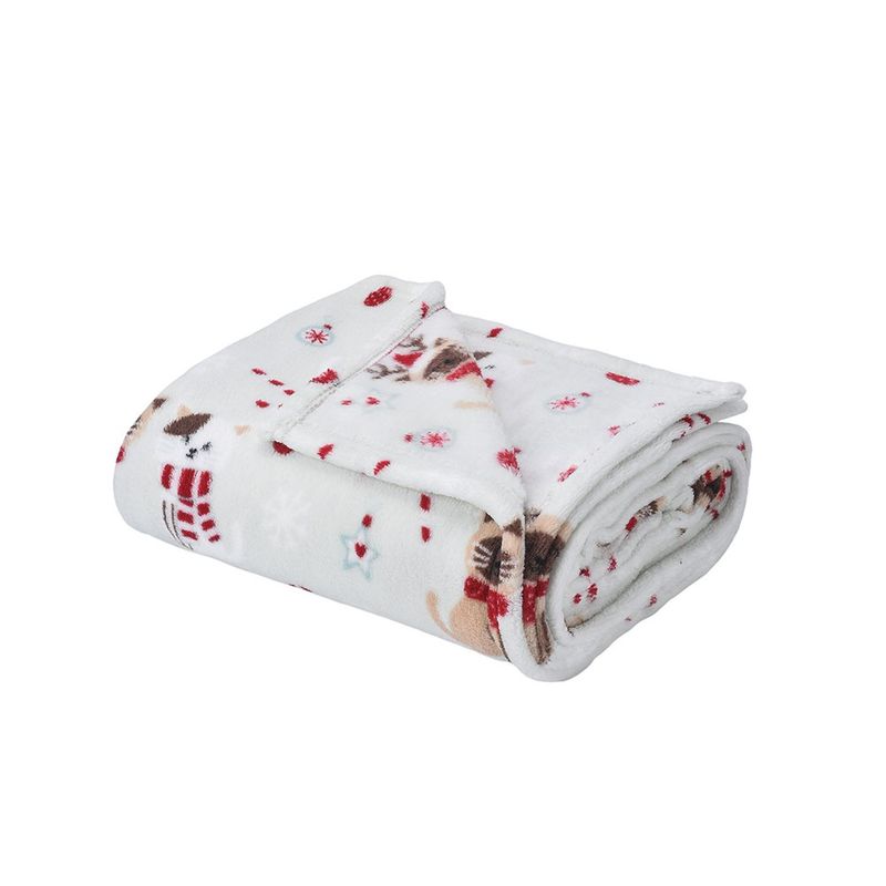 Cojín de Gatito con Throw Navideño Diseño Festivo