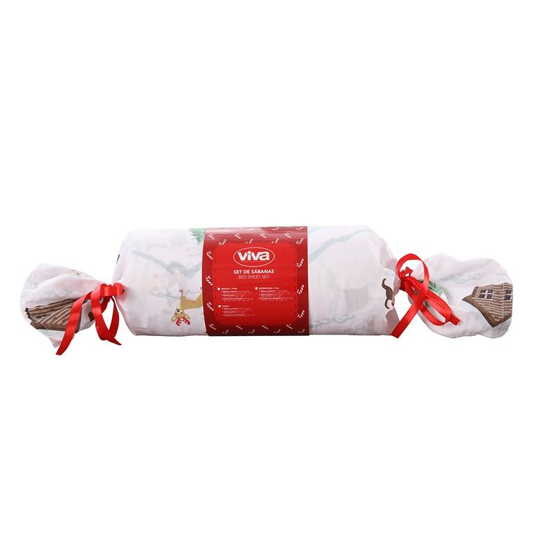 Set de Sábanas Navideñas Matrimonial Presentación Surtida