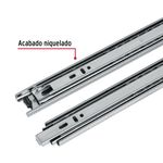 Correderas de Acero Niquelado con Balines para Cajón Extensión Total 40 cm Ancho 4.5 cm